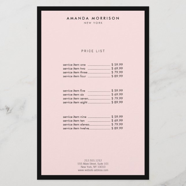 Minimalist Luxury Boutique Black/Pink Flyer (Front)