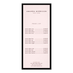 Minimalist Luxury Boutique Black/Pink Rack Card