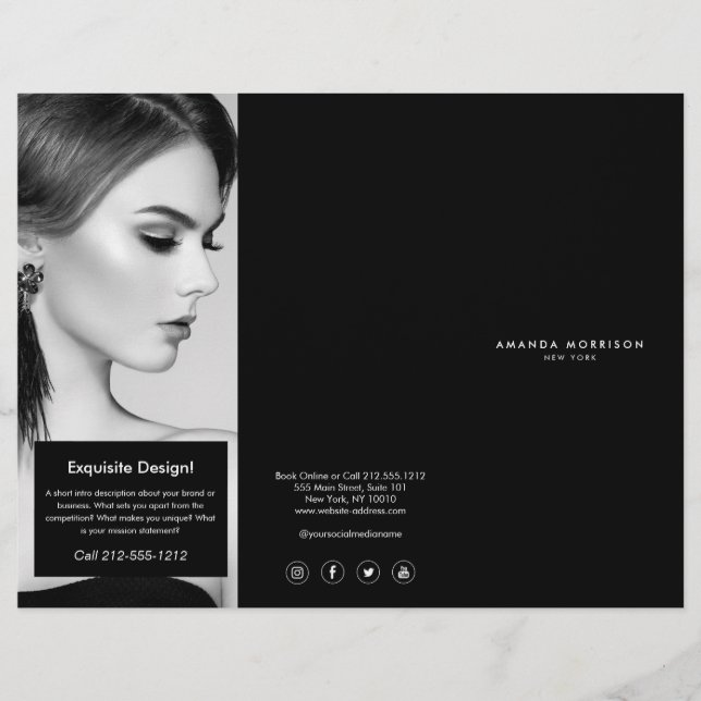 Minimalist Luxury Boutique Black/White Brochure Flyer (Front)