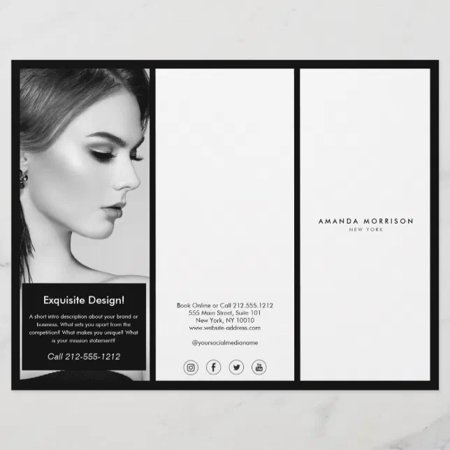 Minimalist Luxury Boutique Black White Brochure Flyer 