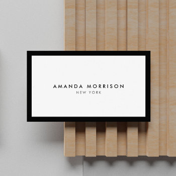 Minimalist Luxury Boutique Black/white Business Card by 1201am at Zazzle