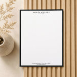 Minimalist Luxury Boutique Black/White Letterhead<br><div class="desc">An elegant and refined design elevates your name or business name through minimal and modern styling. The thin black border is grounded on a white background to give a luxury feel to this classic letterhead design template. © 1201AM CREATIVE</div>