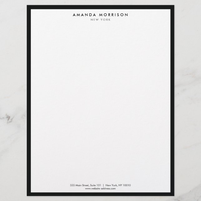Minimalist Luxury Boutique Black/White Letterhead (Front)