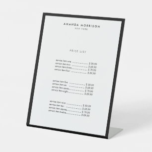 Minimalist Luxury Boutique Black/White Pedestal Sign