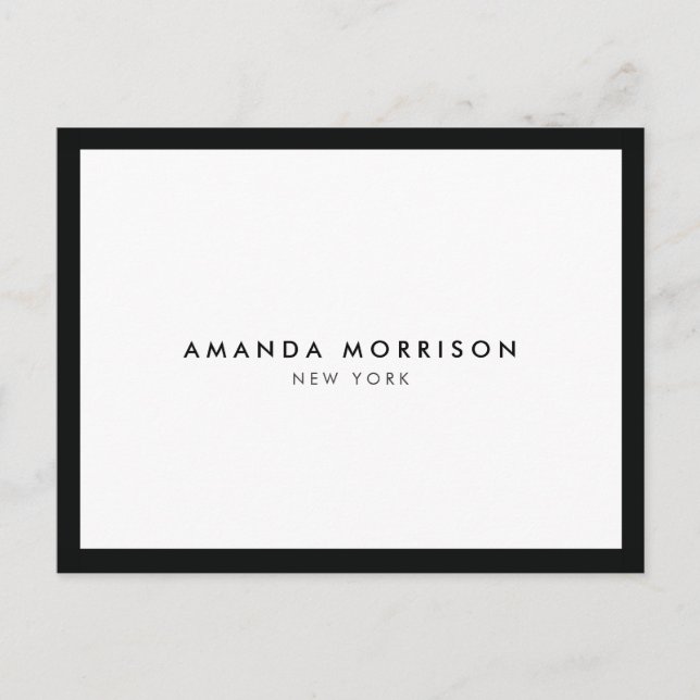 Minimalist Luxury Boutique Black/White Postcard (Front)
