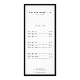 Minimalist Luxury Boutique Black/White Rack Card