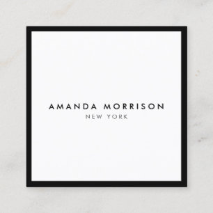 Minimalist Luxury Boutique Black/White Square Business Card