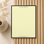 Minimalist Luxury Boutique Black/Yellow Letterhead<br><div class="desc">An elegant and refined design elevates your name or business name through minimal and modern styling. The thin black border is grounded on a yellow background to give a fresh feel to this classic letterhead design template. © 1201AM CREATIVE</div>