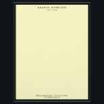Minimalist Luxury Boutique Black/Yellow Letterhead<br><div class="desc">An elegant and refined design elevates your name or business name through minimal and modern styling. The thin black border is grounded on a yellow background to give a fresh feel to this classic letterhead design template. © 1201AM CREATIVE</div>