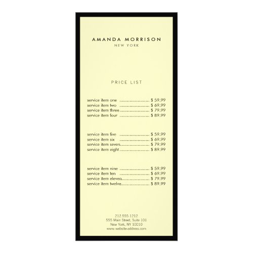 Minimalist Luxury Boutique BlackYellow Rack Card