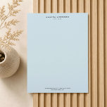Minimalist Luxury Boutique Blue Letterhead<br><div class="desc">An elegant and refined design elevates your name or business name through minimal and modern styling. The pastel blue background provides a calm aesthetic to this classic letterhead design. © 1201AM Design Studio | www.1201am.com</div>