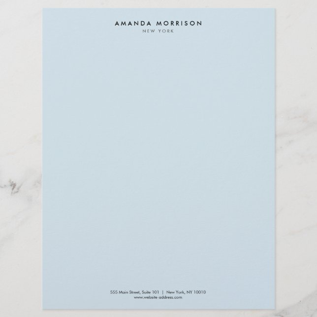 Minimalist Luxury Boutique Blue Letterhead (Front)