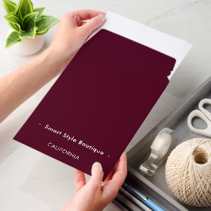Minimalist Luxury Boutique Burgundy Envelope Mailers