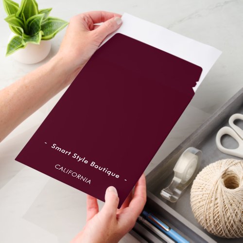Minimalist Luxury Boutique Burgundy Envelope Mailers