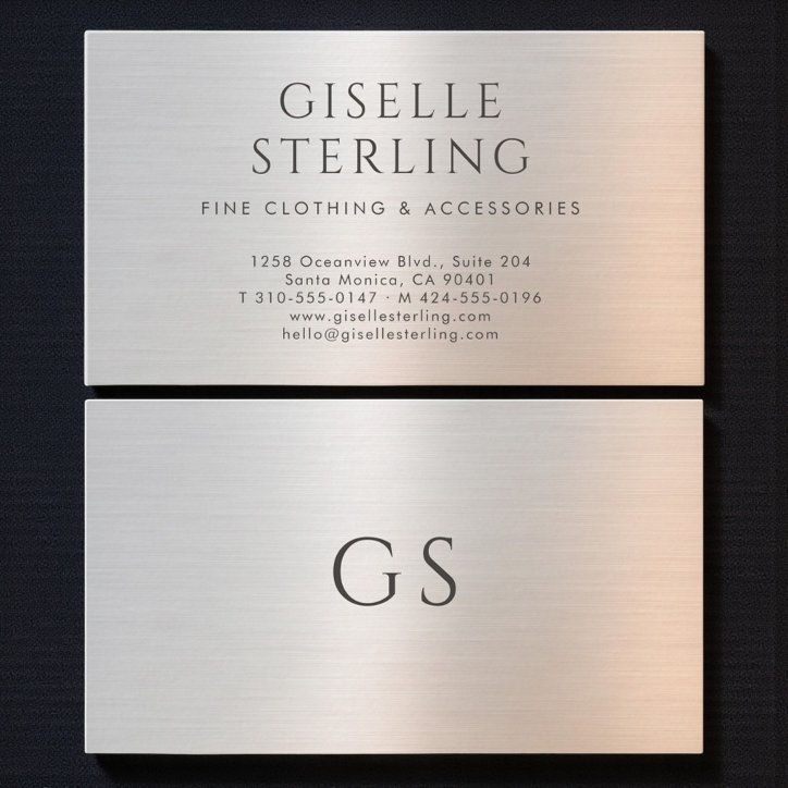 Minimalist Luxury Boutique Clothing Metallic Business Card