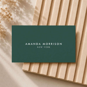 Minimalist Luxury Boutique Dark Forest Green Business Card