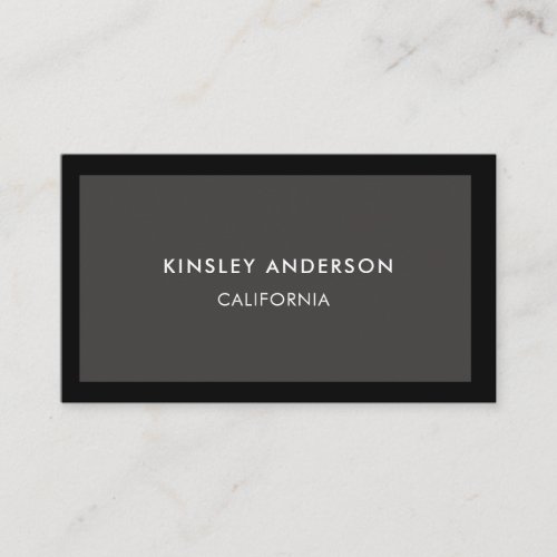 Minimalist Luxury Boutique Dark Gray  Black Business Card