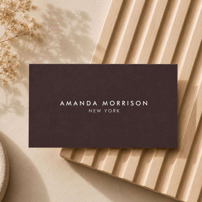 Minimalist Luxury Boutique Deep Brown Business Card (Creator Uploaded)