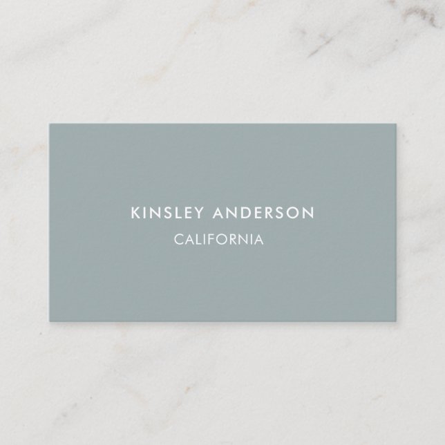 Minimalist Luxury Boutique Dusty Blue Business Card (Front)