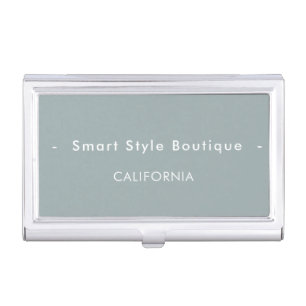 Minimalist Luxury Boutique Dusty Blue Business Card Case