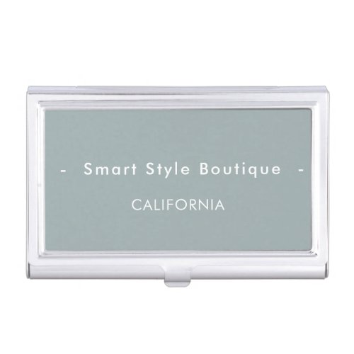 Minimalist Luxury Boutique Dusty Blue Business Card Case