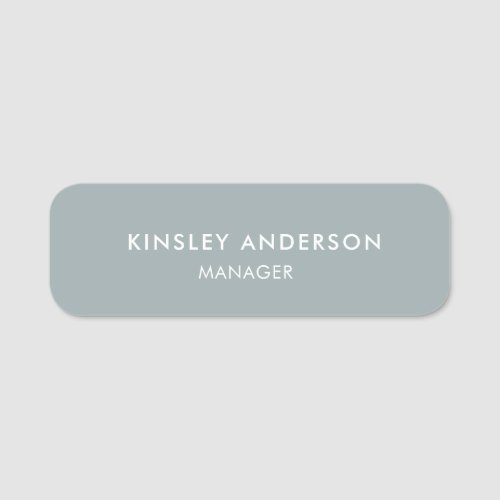 Minimalist Luxury Boutique Dusty Blue Name Tag