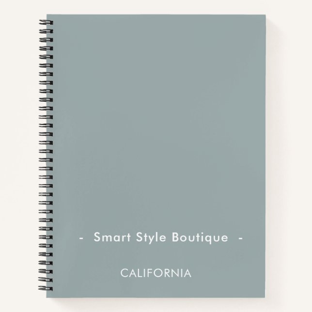 Minimalist Luxury Boutique Dusty Blue Notebook (Front)