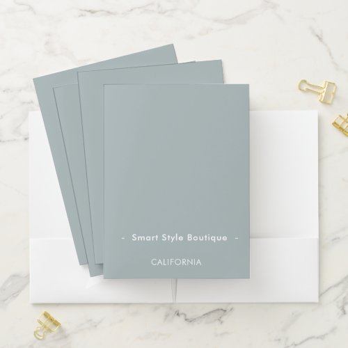 Minimalist Luxury Boutique Dusty Blue Pocket Folder