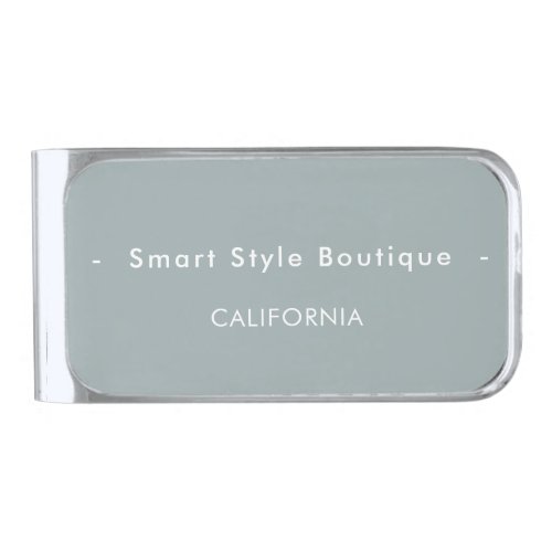 Minimalist Luxury Boutique Dusty Blue Silver Finish Money Clip