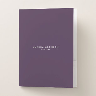 Minimalist Luxury Boutique Eggplant Purple Pocket Folder