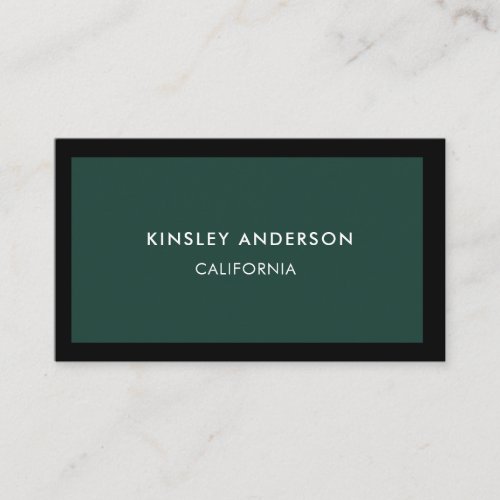 Minimalist Luxury Boutique Emerald Green  Black Business Card