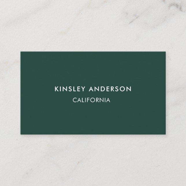Minimalist Luxury Boutique Emerald Green Business Card (Front)