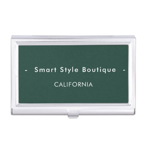 Minimalist Luxury Boutique Emerald Green Business Card Case