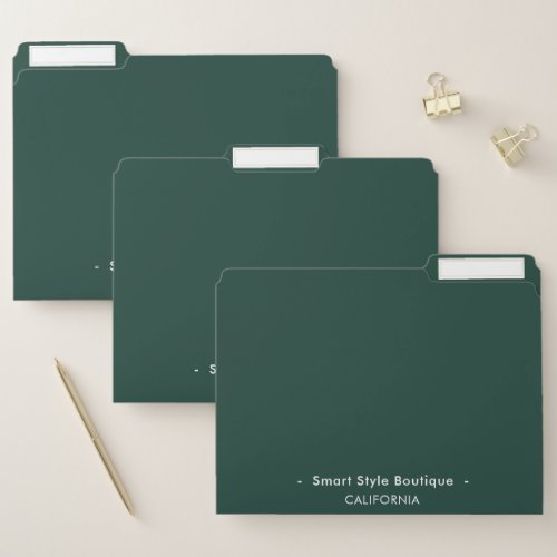 Minimalist Luxury Boutique Emerald Green File Folder