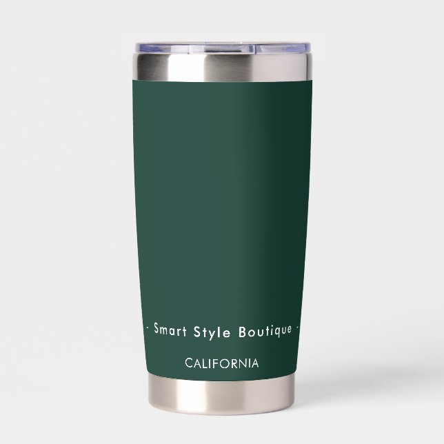 Minimalist Luxury Boutique Emerald Green Insulated Tumbler (Front)
