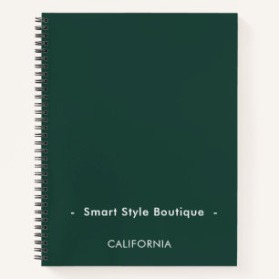 Minimalist Luxury Boutique Emerald Green Notebook