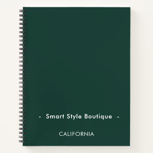 Minimalist Luxury Boutique Emerald Green Notebook