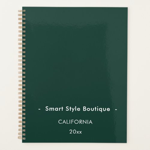 Minimalist Luxury Boutique Emerald Green Planner