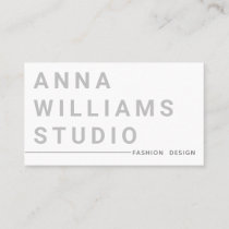 Minimalist Luxury Boutique Fashion Designer Gray Business Card