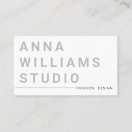 Minimalist Luxury Boutique Fashion Designer Gray Business Card