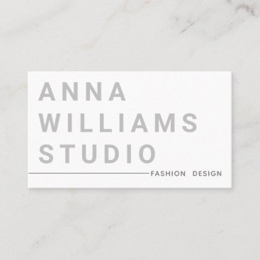 Minimalist Luxury Boutique Fashion Designer Gray Business Card