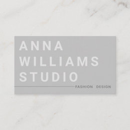 Minimalist Luxury Boutique Fashion Designer Gray Business Card