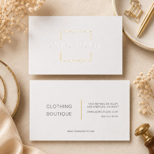 Minimalist Luxury Boutique Fashion Gold Logo Foil Spot Gloss Business Cards