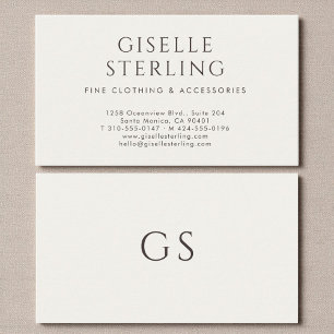 Minimalist Luxury Boutique Fashion Ivory Business Card