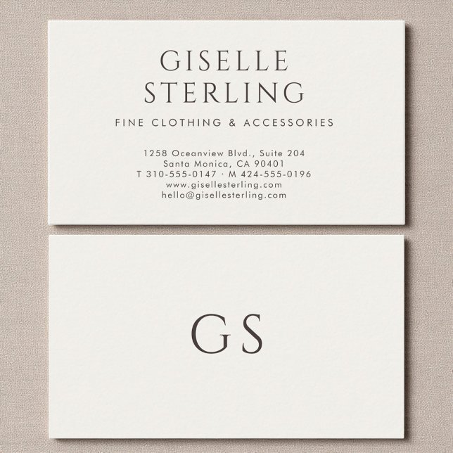 Minimalist Luxury Boutique Fashion Ivory Business Card (Creator Uploaded)
