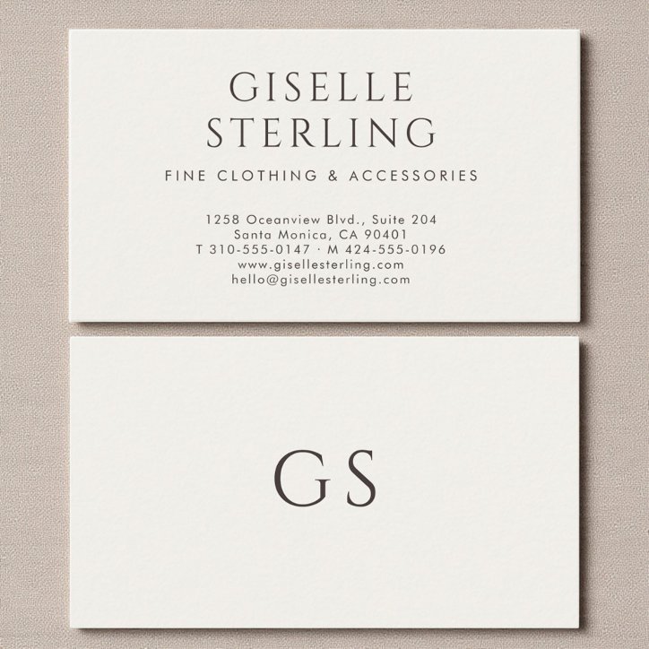 Minimalist Luxury Boutique Fashion Ivory Business Card