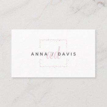 Minimalist Luxury Boutique Fashion Pink Logo Business Card by MG_BusinessCards at Zazzle