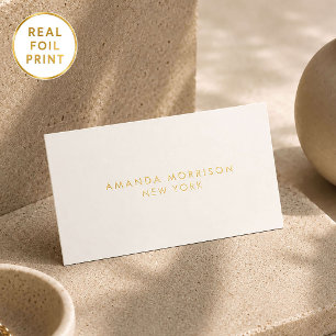 Minimalist Luxury Boutique Gold Foil Ivory Business Cards