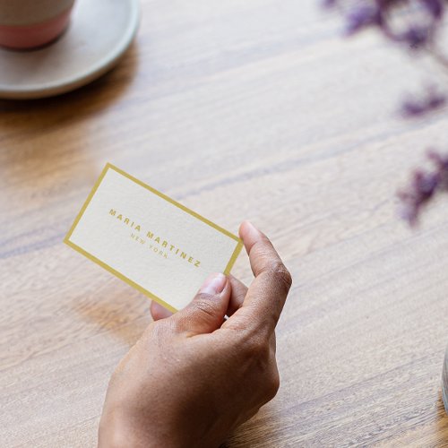 Minimalist Luxury Boutique GoldIvory Business Card