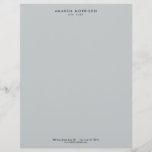 Minimalist Luxury Boutique Gray Letterhead<br><div class="desc">An elegant and refined design elevates your name or business name through minimal and modern styling. The light gray background provides a refined aesthetic to this classic letterhead design. © 1201AM Design Studio | www.1201am.com</div>